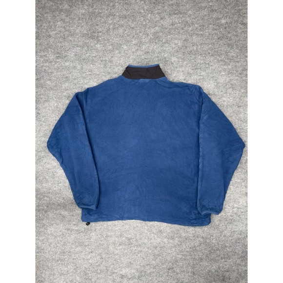 Vintage 90's Columbia Pullover Fleece Snap T Mens XL Blue Black USA Made - Picture 2 of 16